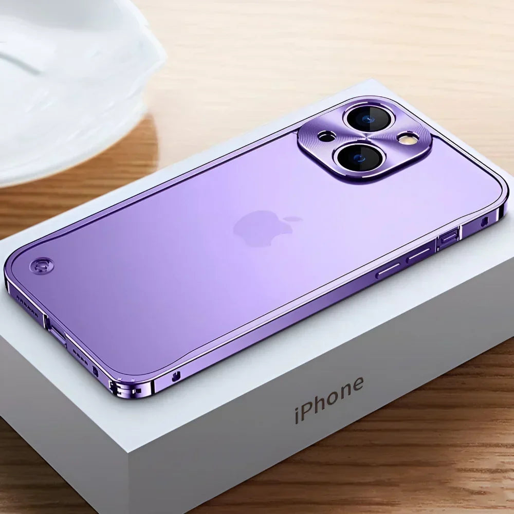 Funda para teléfono móvil con marco protector de aluminio y metal