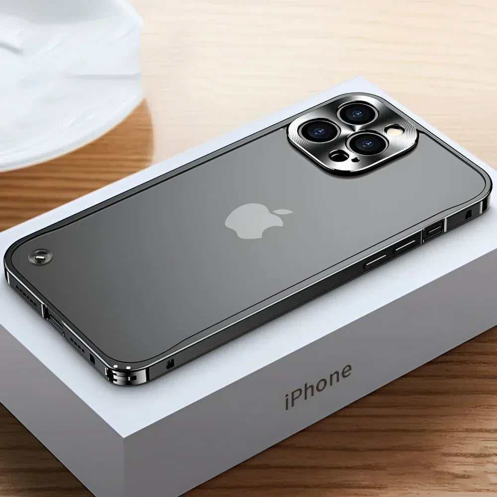 Funda para teléfono móvil con marco protector de aluminio y metal
