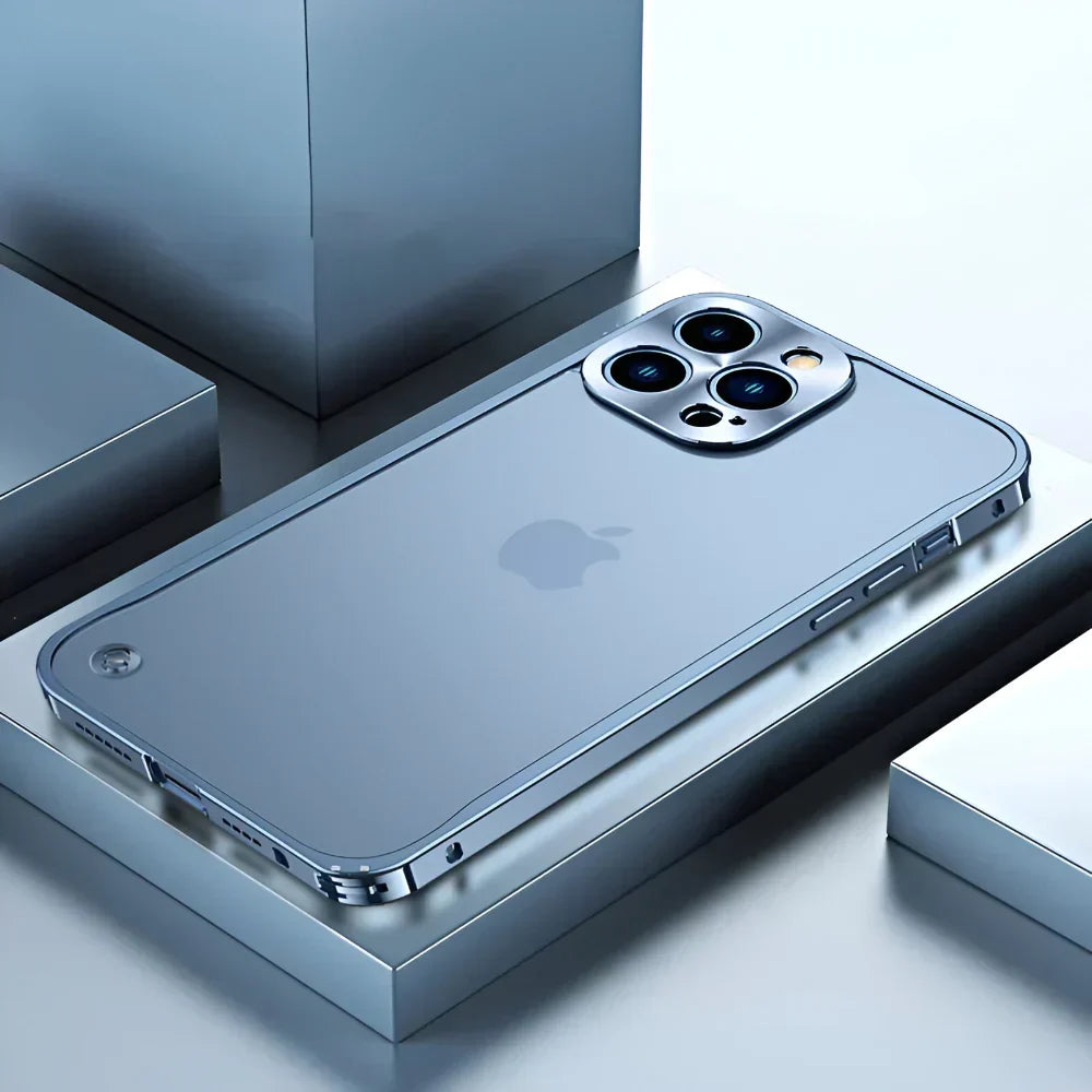 Funda para teléfono móvil con marco protector de aluminio y metal
