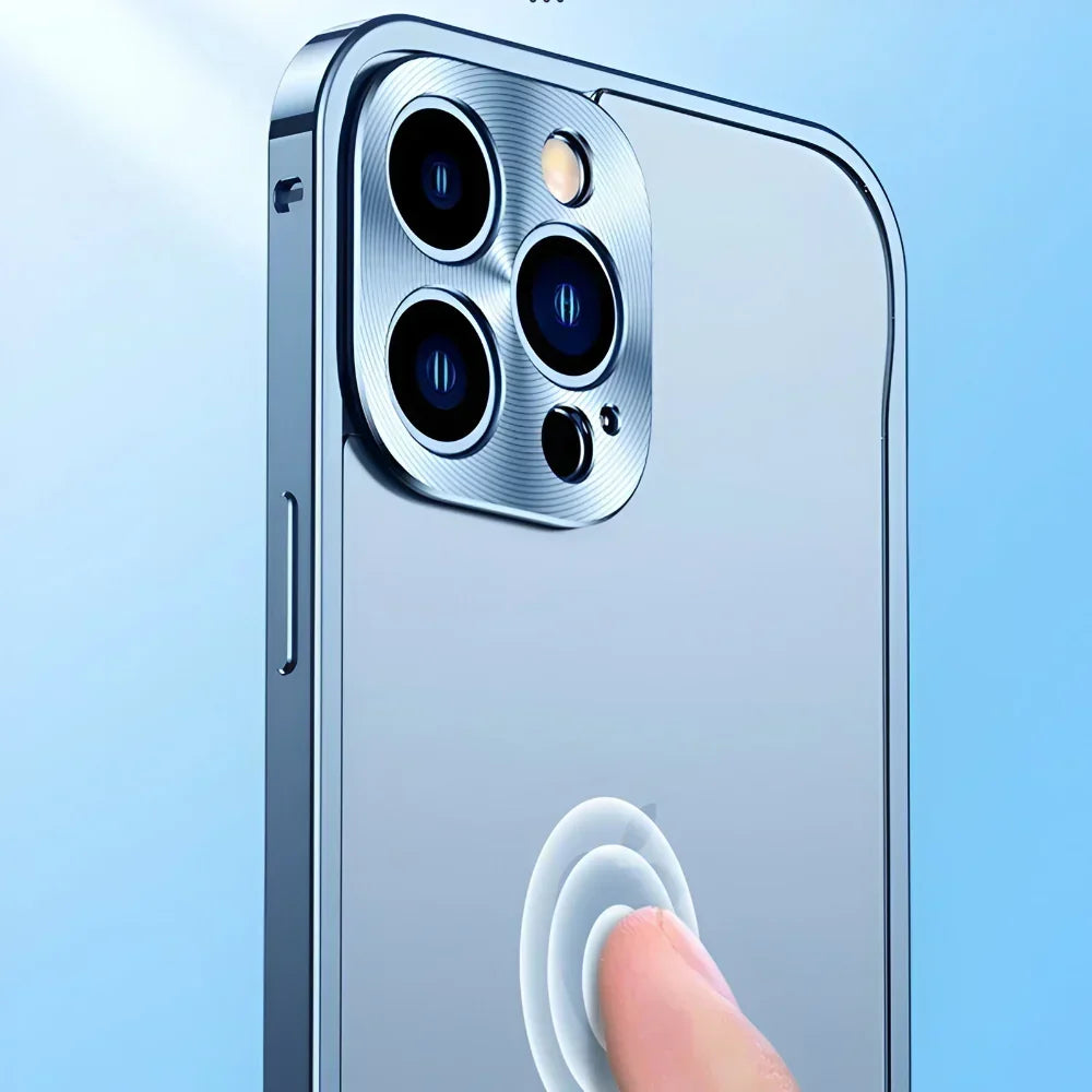 Funda para teléfono móvil con marco protector de aluminio y metal