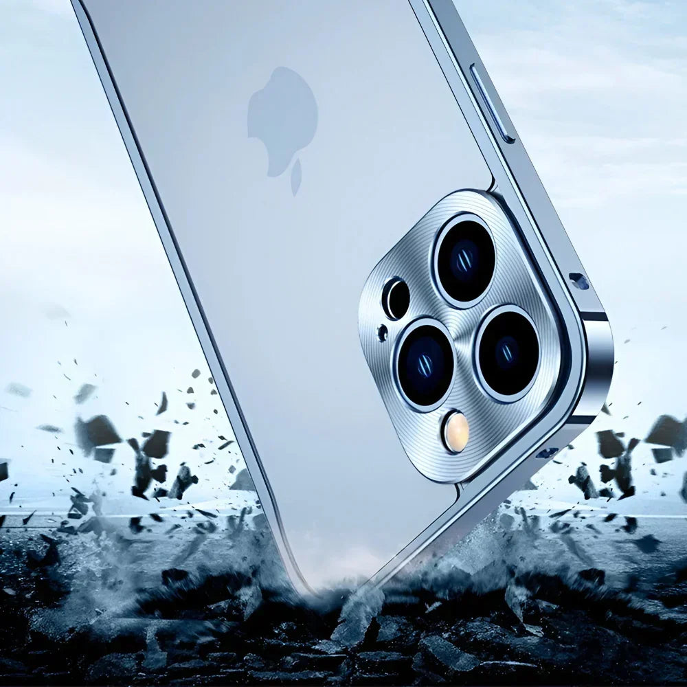 Funda para teléfono móvil con marco protector de aluminio y metal