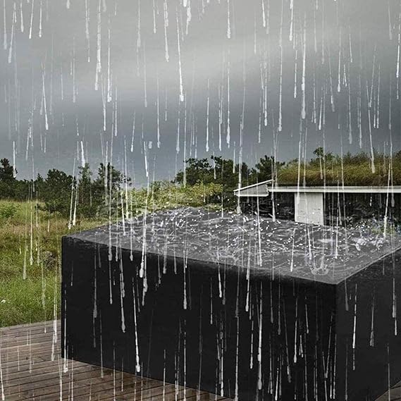 Funda protectora impermeable para muebles de jardín de poliéster negro