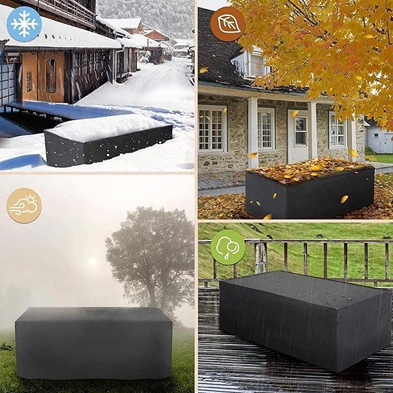 Funda protectora impermeable para muebles de jardín de poliéster negro