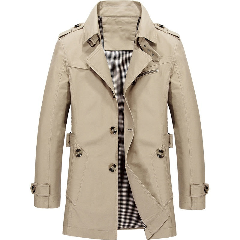 Gabardina con cruce doble y corte estructurado para hombre