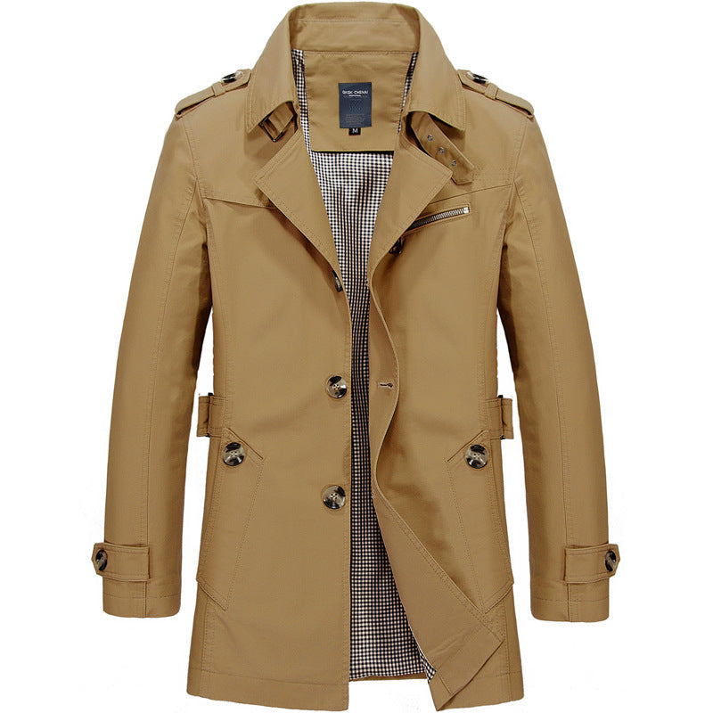Gabardina con cruce doble y corte estructurado para hombre