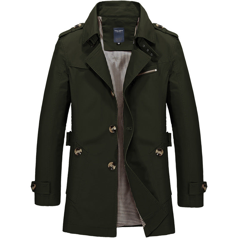 Gabardina con cruce doble y corte estructurado para hombre