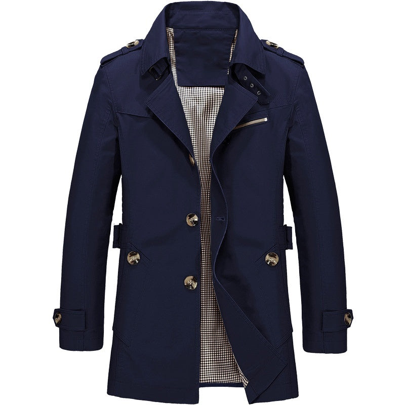 Gabardina con cruce doble y corte estructurado para hombre
