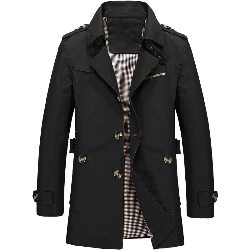 Gabardina con cruce doble y corte estructurado para hombre