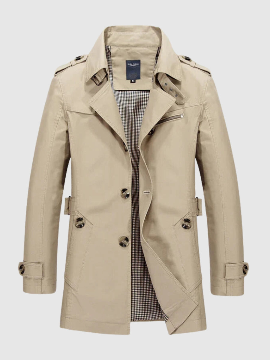 Gabardina cruzada para hombre