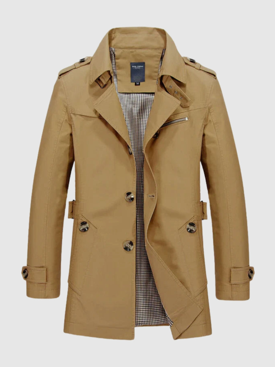 Gabardina cruzada para hombre