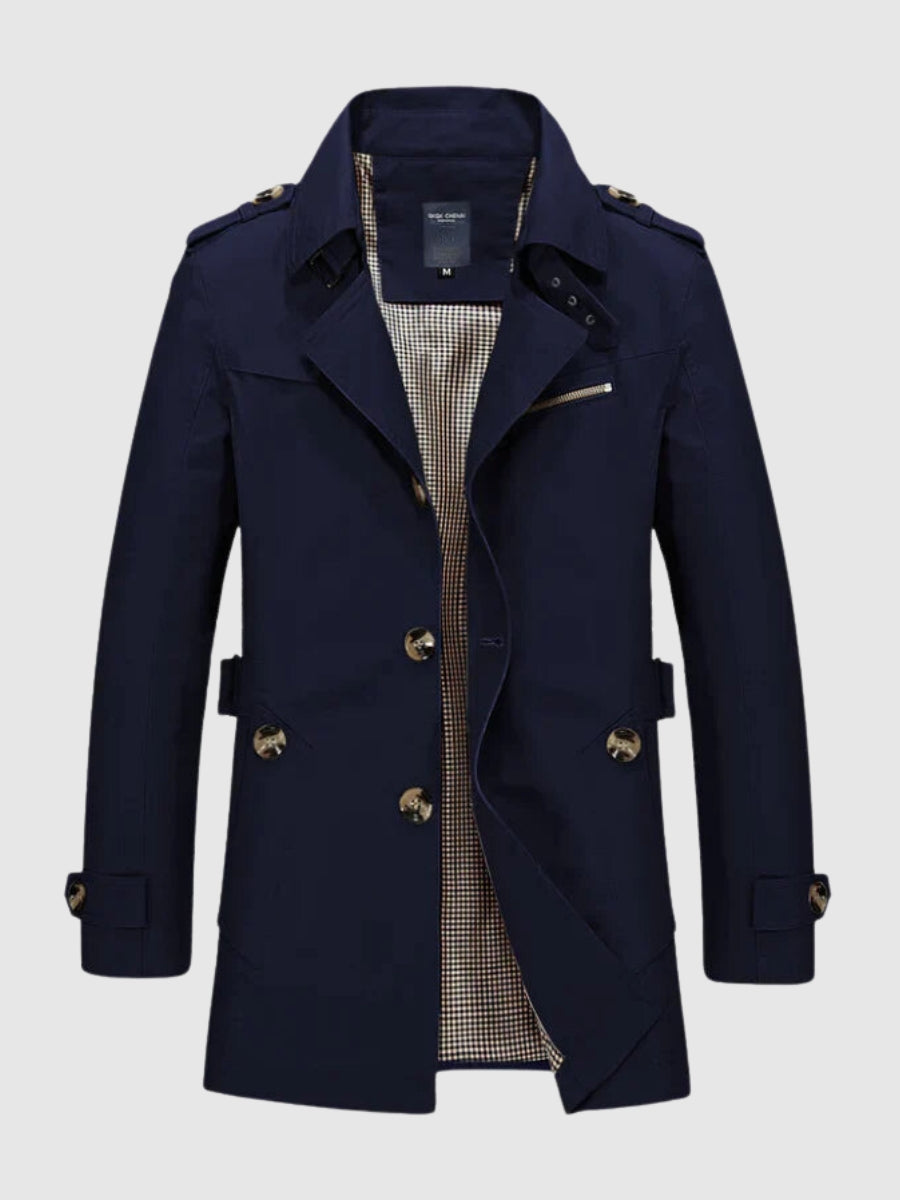 Gabardina cruzada para hombre