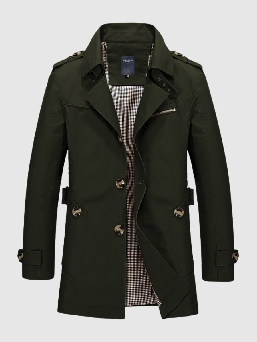 Gabardina cruzada para hombre