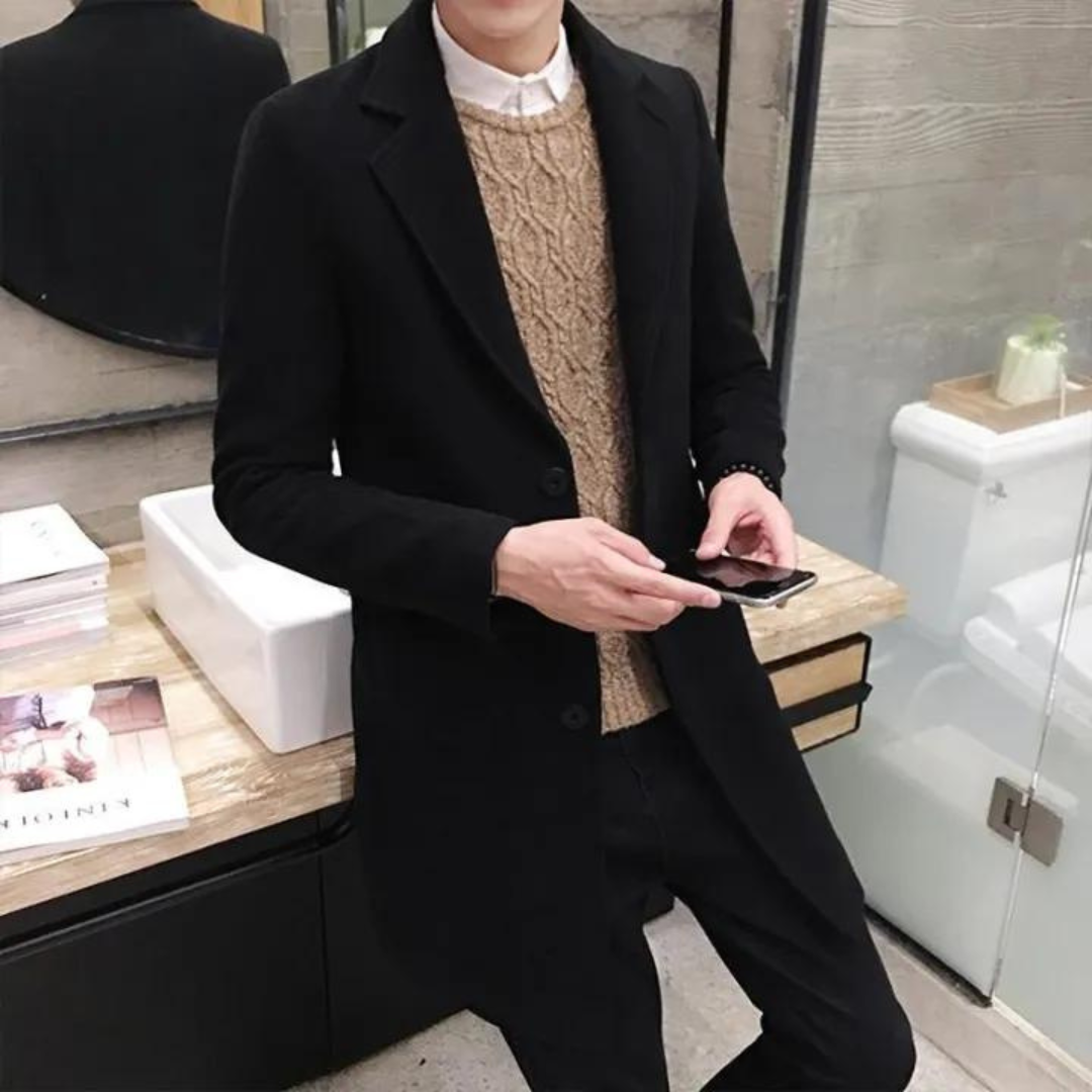 Gabardina entallada cortavientos para hombre