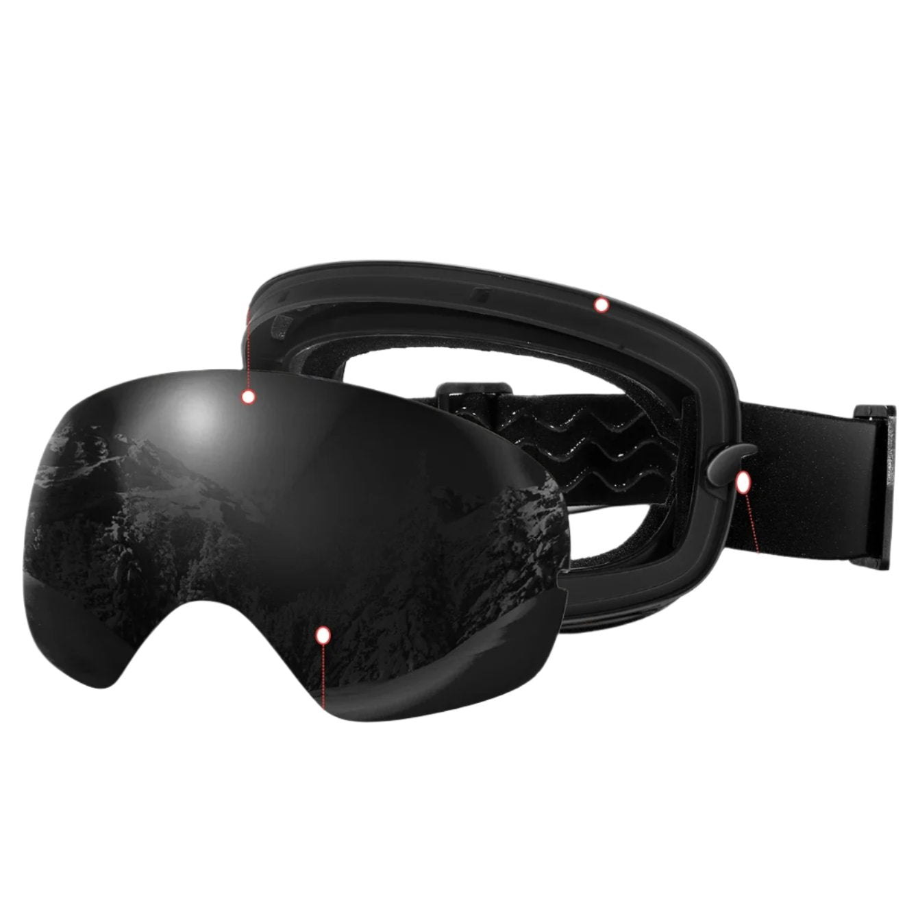 Gafas de esquí antivaho de doble capa