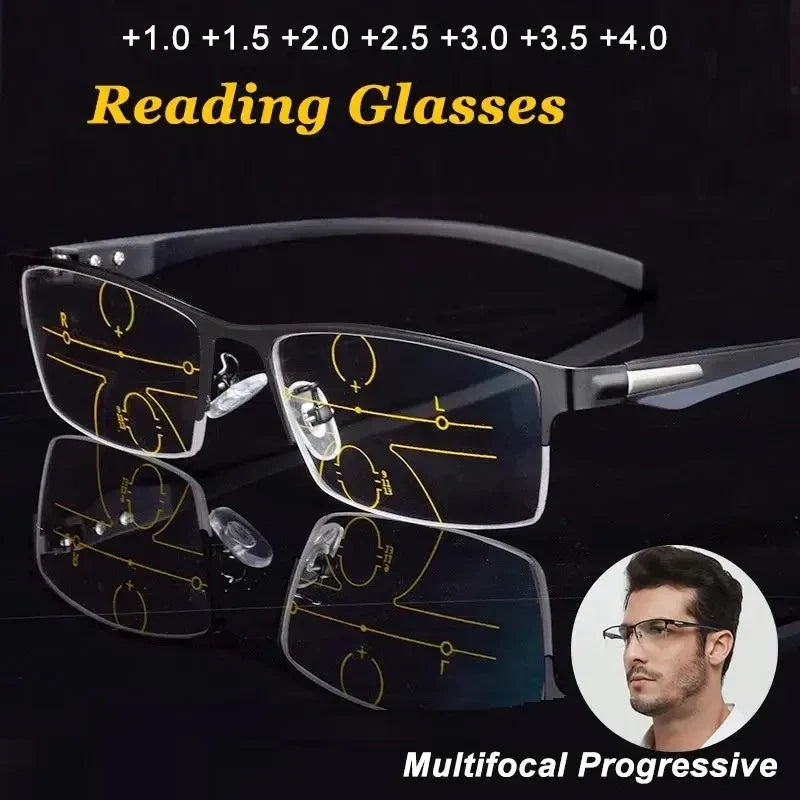Gafas de lectura con lentes progresivas y fotocromáticas