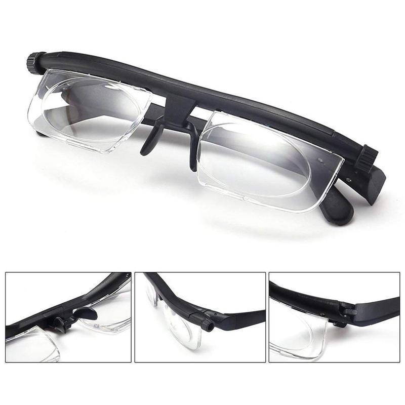 Gafas de lectura enfocables unisex con lentes de enfoque ajustable en color negro