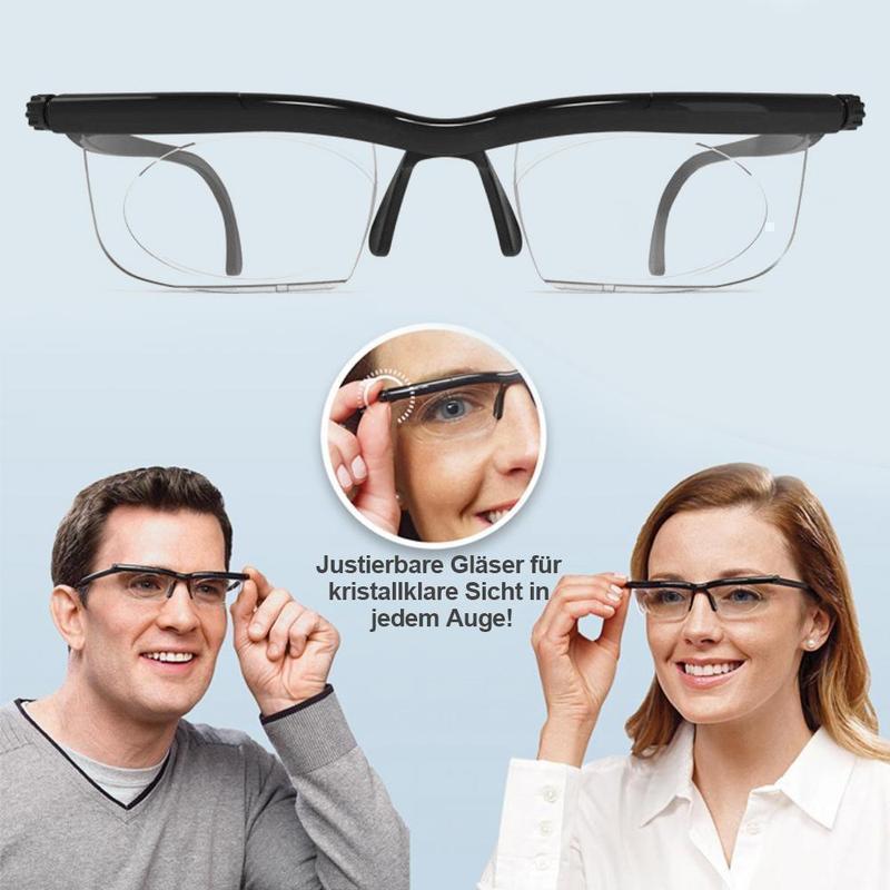Gafas de lectura enfocables unisex con lentes de enfoque ajustable en color negro