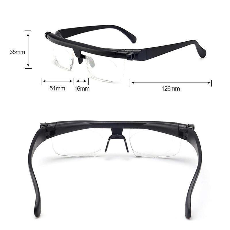 Gafas de lectura enfocables unisex con lentes de enfoque ajustable en color negro
