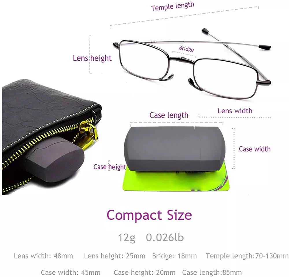 Gafas de lectura plegables con estuche y diseño portátil