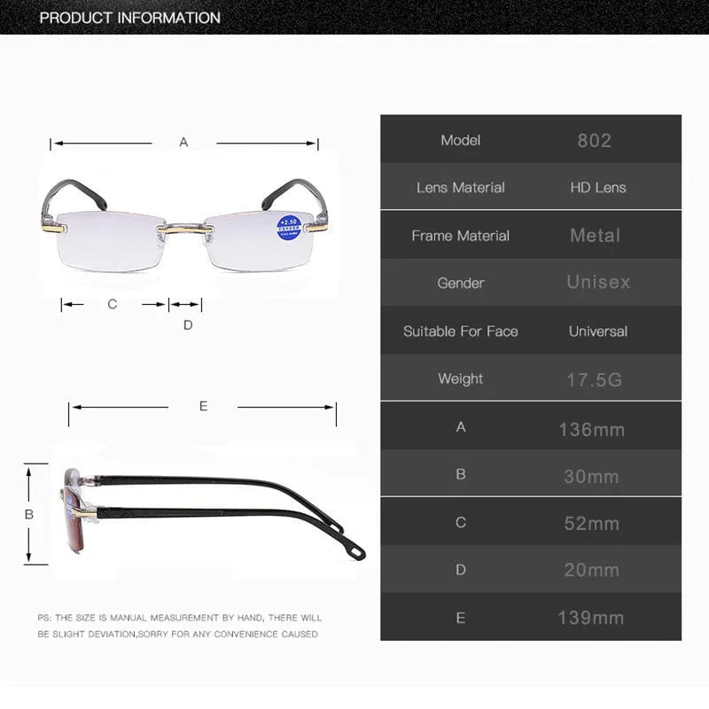 Gafas de lectura progresivas de alta dureza con filtro de luz azul para visión de lejos y de cerca
