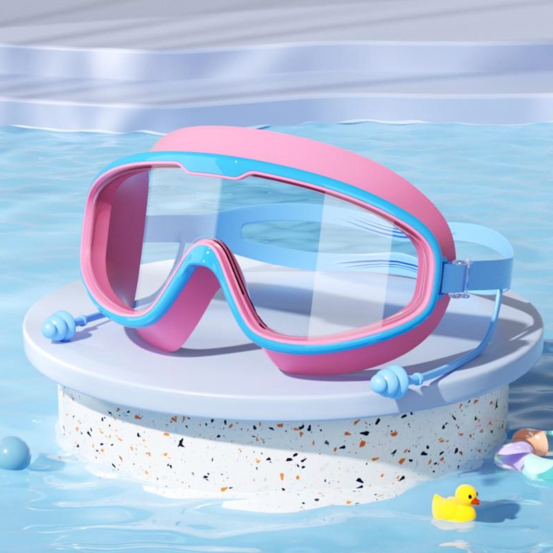 Gafas de natación para niños con tapones para los oídos y visión clara