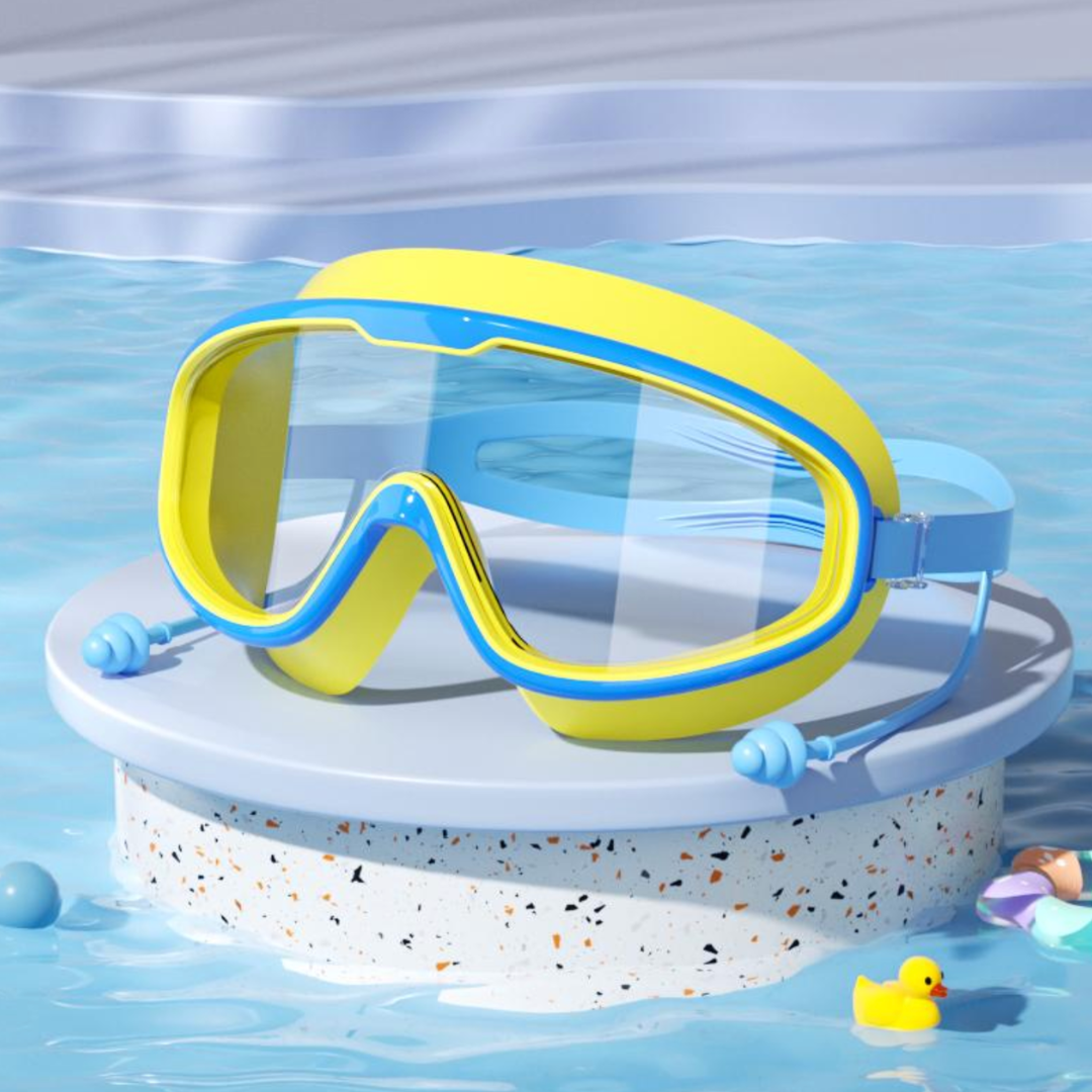 Gafas de natación para niños con tapones para los oídos y visión clara