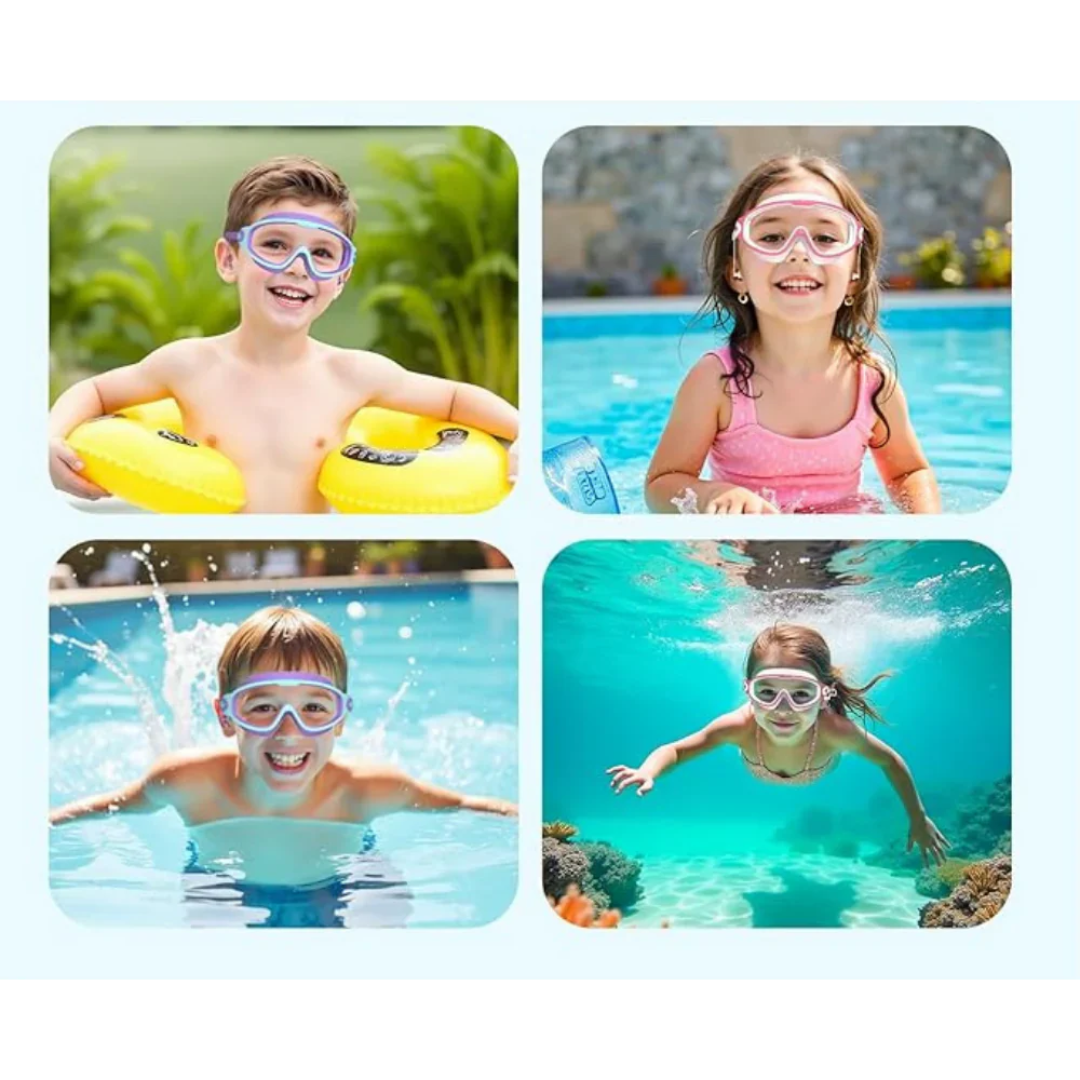Gafas de natación para niños con tapones para los oídos y visión clara
