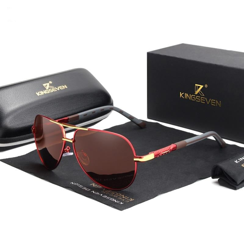 Gafas de sol de aluminio estilo vintage para hombre con lentes polarizadas