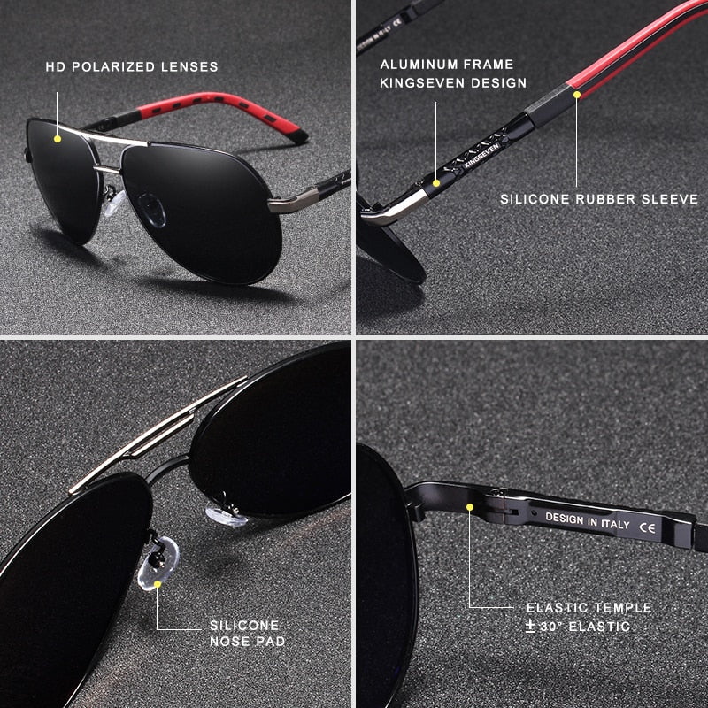 Gafas de sol de aluminio estilo vintage para hombre con lentes polarizadas
