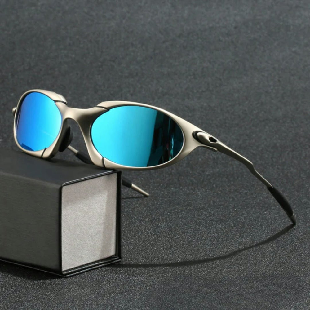 Gafas de sol deportivas polarizadas para hombre con protección UV y montura metálica ligera