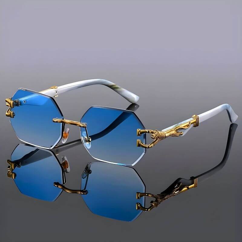 Gafas de sol hexagonales con detalles dorados - Protección UV