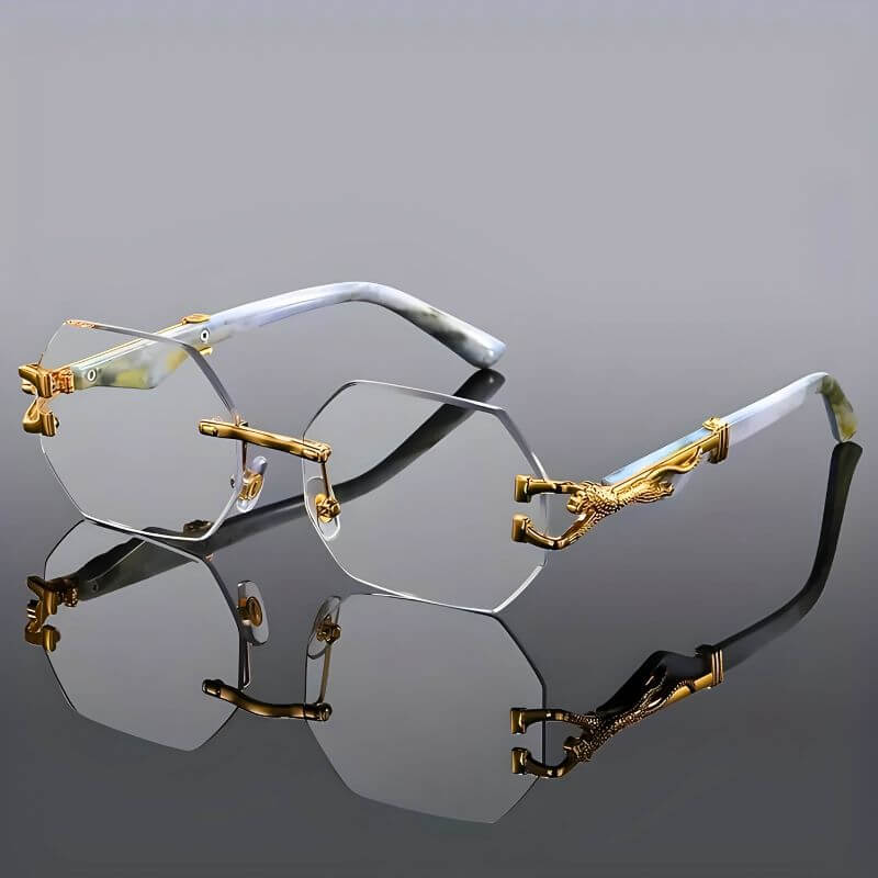 Gafas de sol hexagonales con detalles dorados - Protección UV