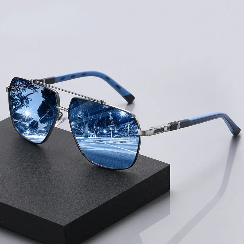 Gafas de sol para hombre con montura cuadrada y lentes polarizadas | Estilo moderno