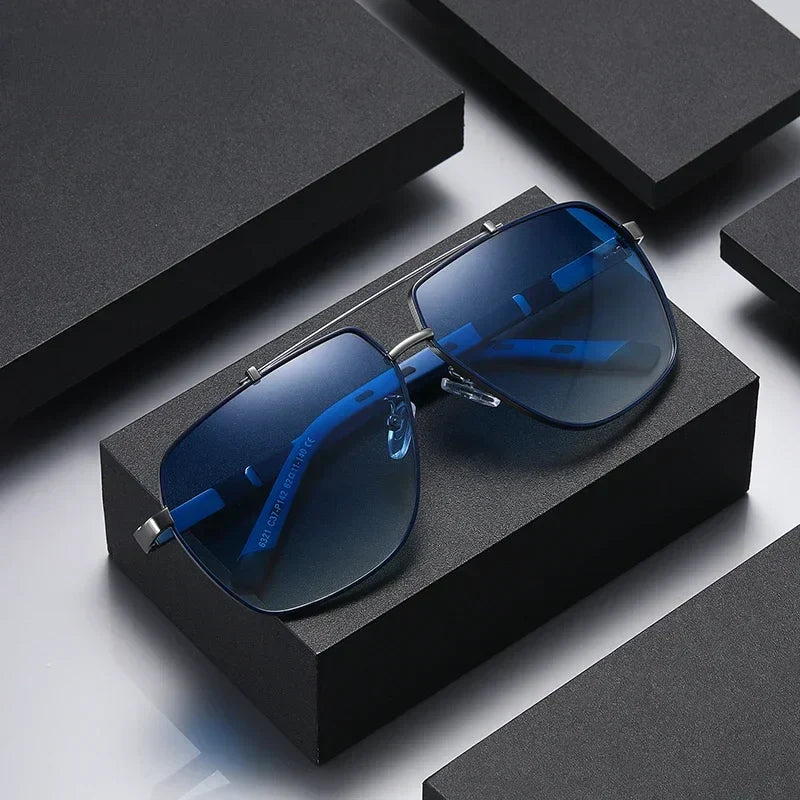 Gafas de sol para hombre con montura cuadrada y lentes polarizadas | Estilo moderno