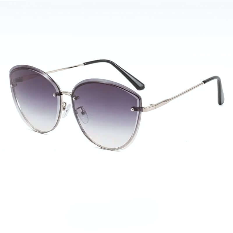 Gafas de sol para mujer sin montura con forma de ojo de gato UV400
