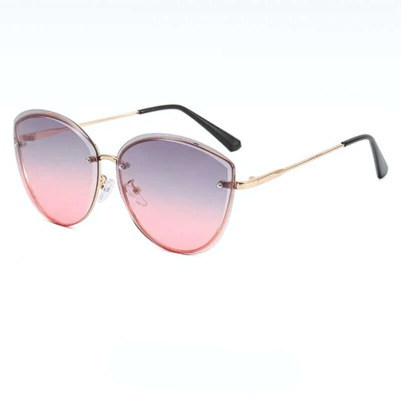 Gafas de sol para mujer sin montura con forma de ojo de gato UV400