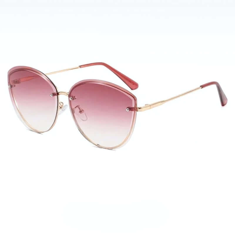 Gafas de sol para mujer sin montura con forma de ojo de gato UV400