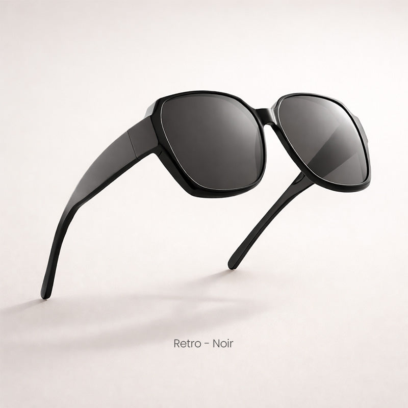 Gafas de sol retro superpuestas