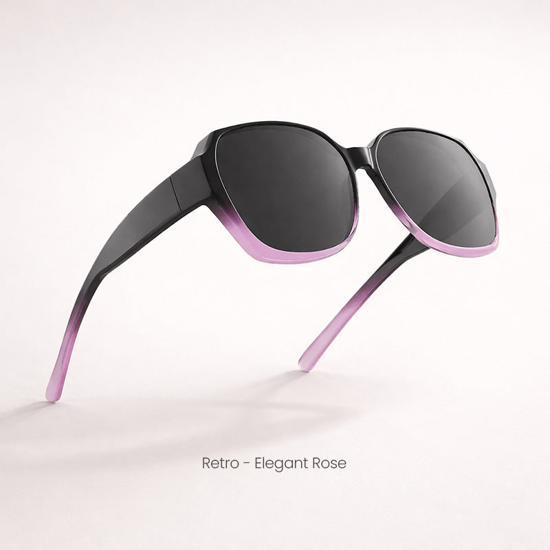 Gafas de sol retro superpuestas