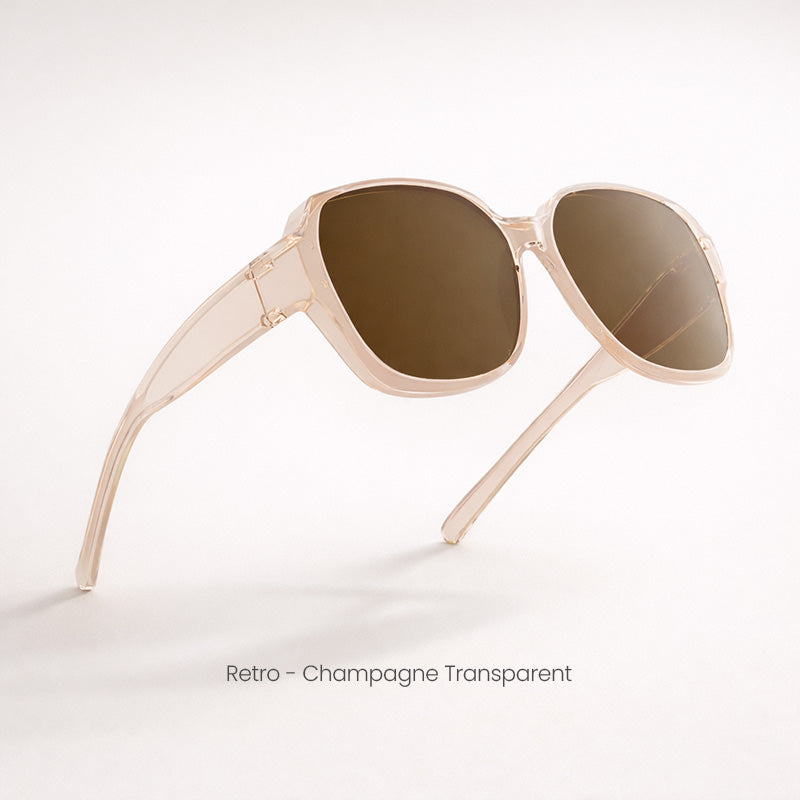 Gafas de sol retro superpuestas