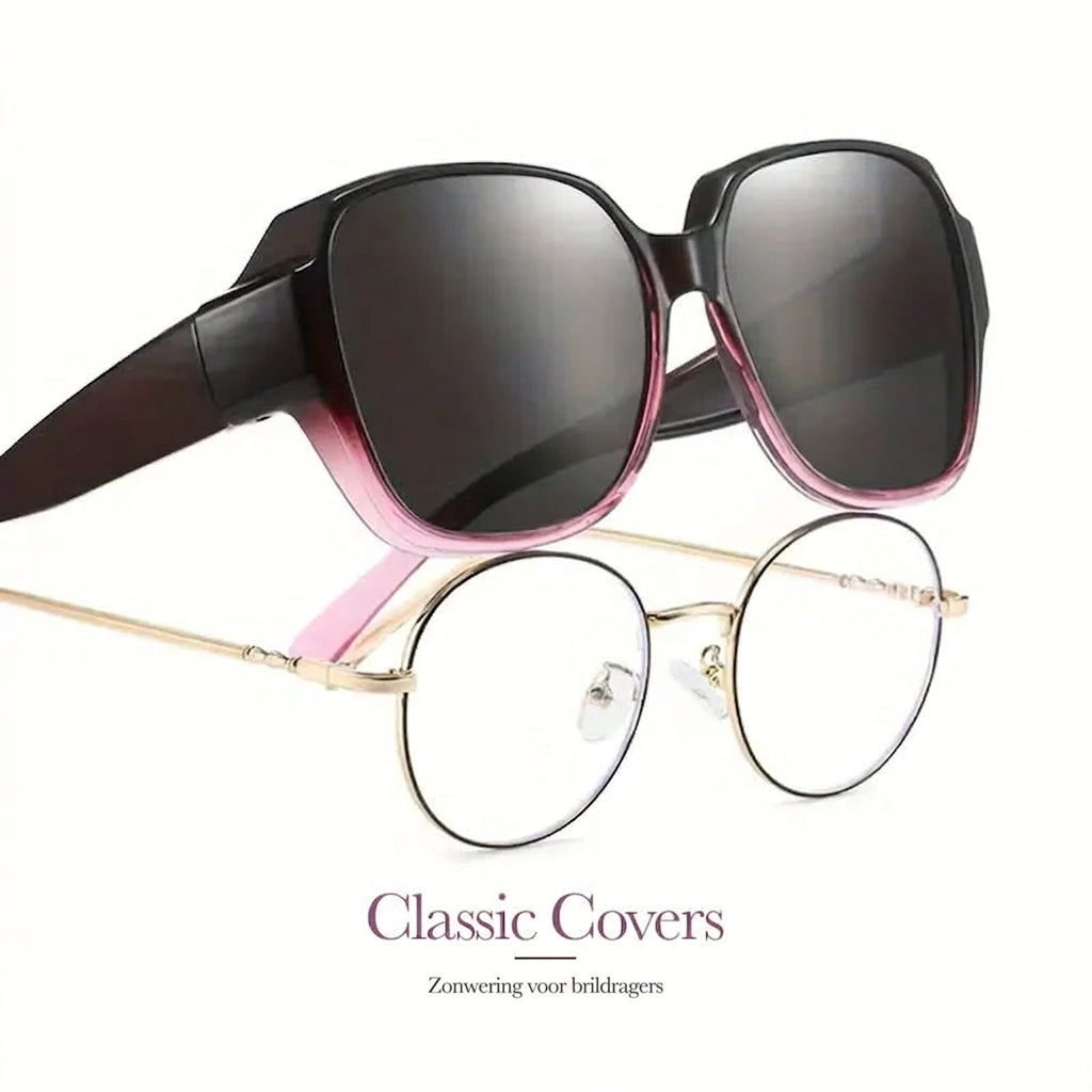 Gafas de sol retro superpuestas