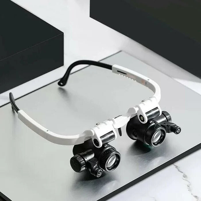 Gafas Lupa con Luz LED - Aumentos 8x, 15x y 23x | Comodidad y Precisión