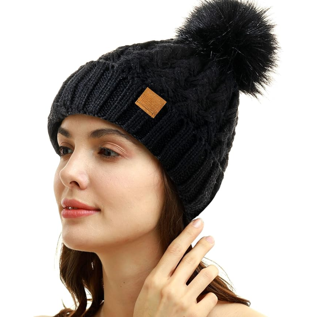 Gorro de invierno cómodo con pompón