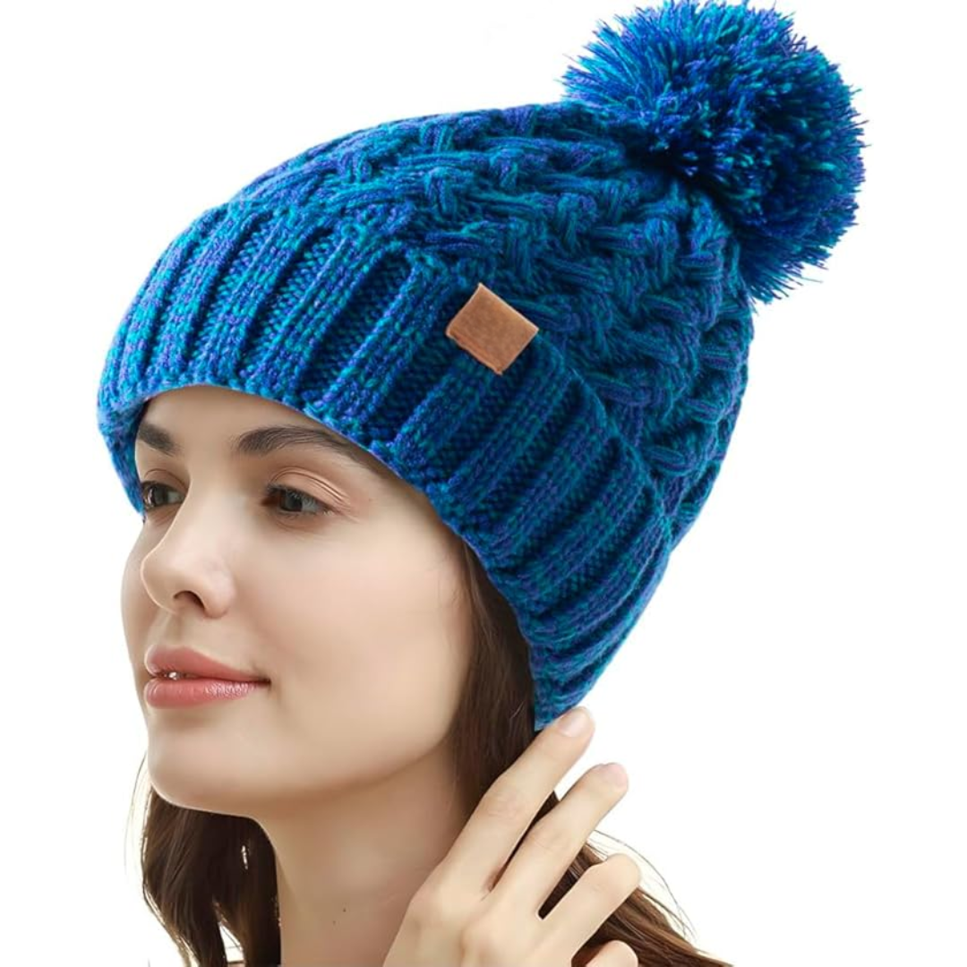 Gorro de invierno cómodo con pompón