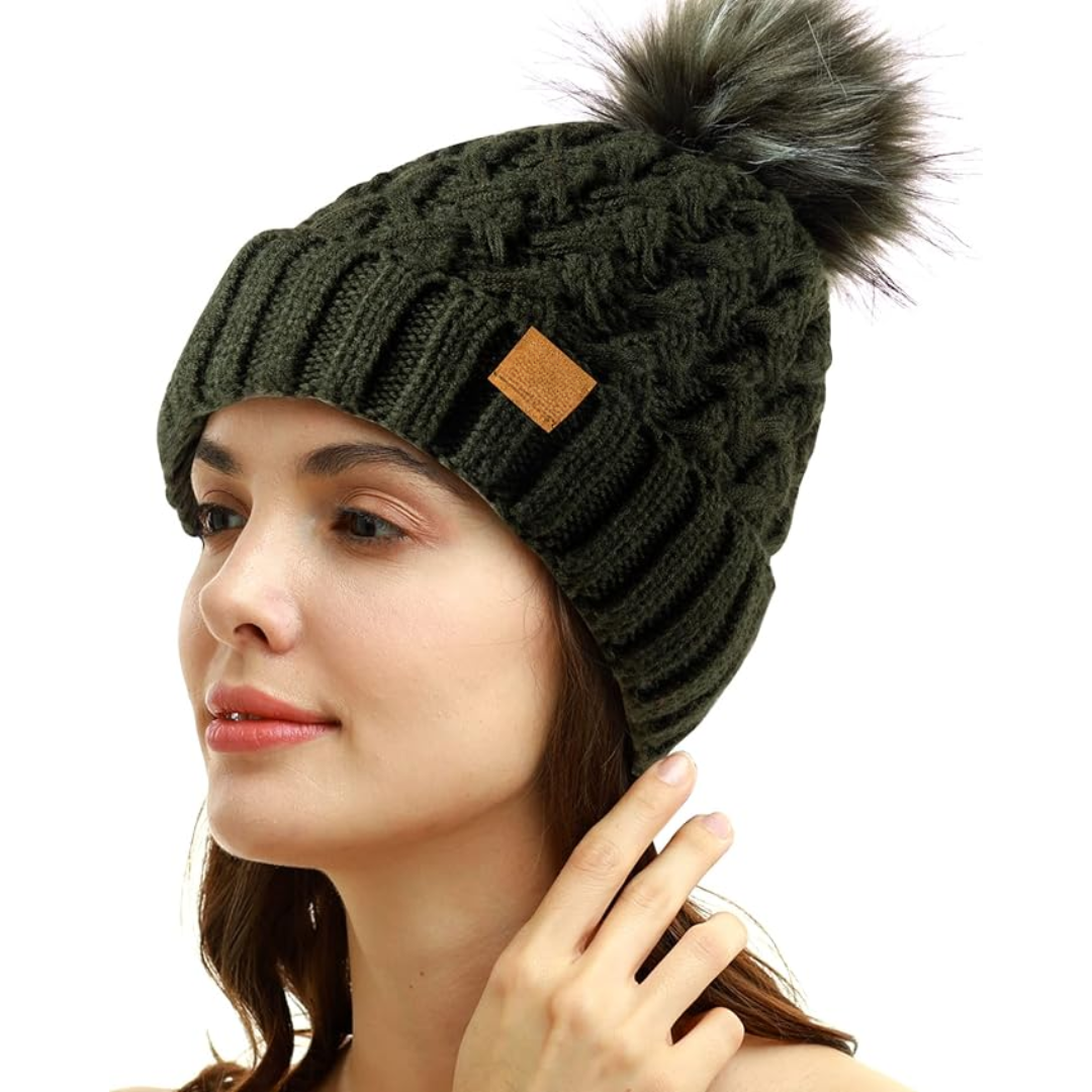 Gorro de invierno cómodo con pompón