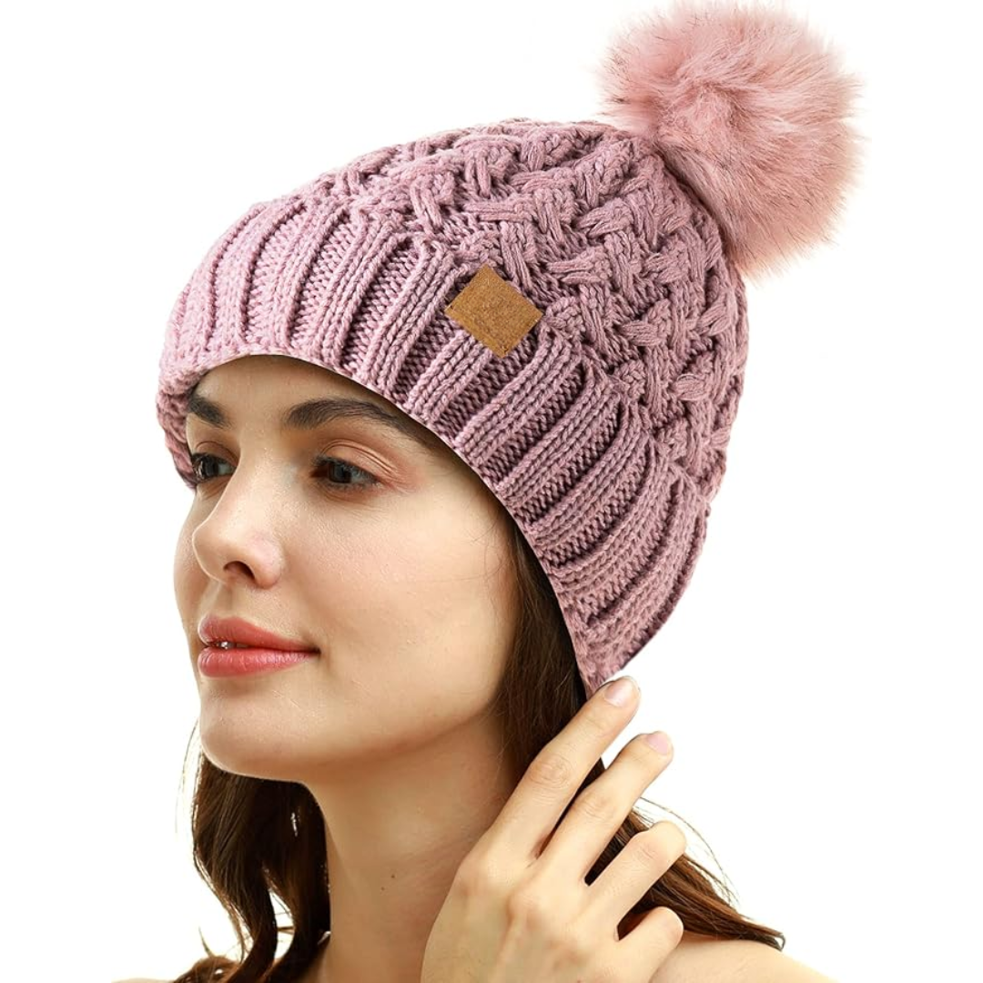 Gorro de invierno cómodo con pompón