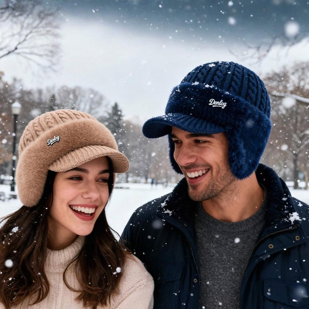 Gorro de punto de invierno estilo trapper con orejeras