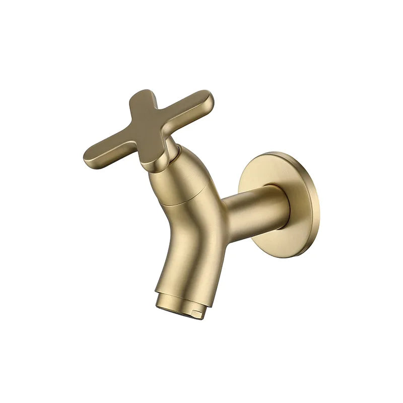 Grifo de agua fría de pared en latón macizo