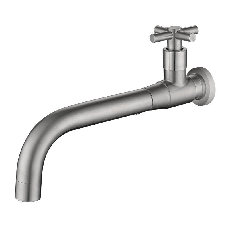 Grifo de baño de pared moderno de acero inoxidable con caño giratorio y monomando – Diseño elegante