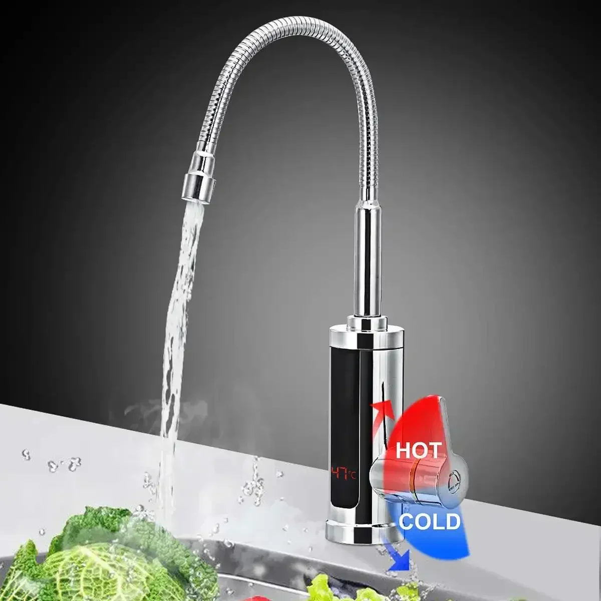 Grifo eléctrico de cocina de 3000 W con agua caliente instantánea